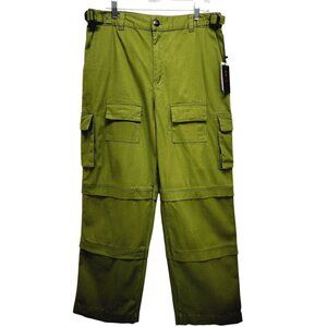 Luxe Allure Womens Army Green Cargo Trousers Pants Size XL Cotton
